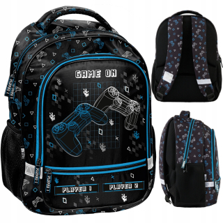 Minecraft Paso viackomorový školský batoh biely, čierny, Odtiene modrej, Odtiene sivej a striebornej, Multicolor 19 l